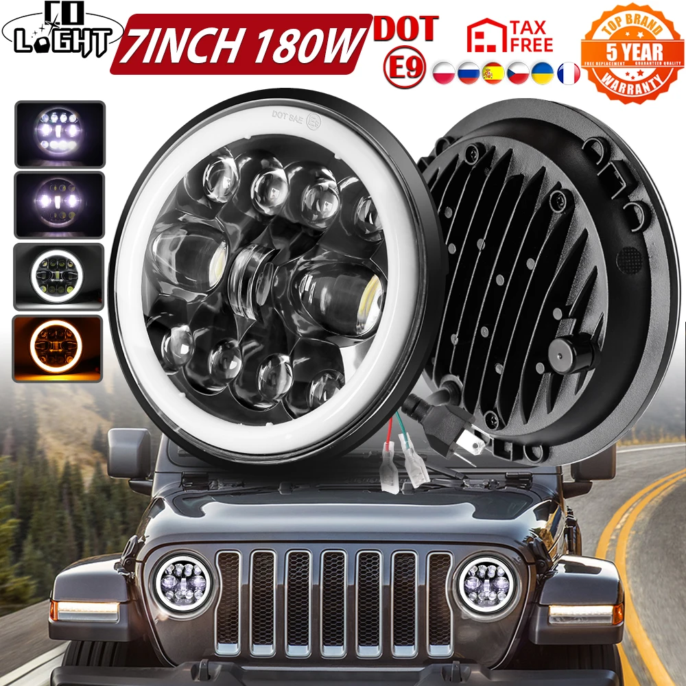 CO LIGHT 7Inch LED Headlamps with Halo Ring Amber Turn Signal For Lada Niva Urban 4x4 suzuki samurai For Off Road
CO LIGHT 7Inch LED Headlamps with Halo Ring Amber Turn Signal For Lada Niva Urban 4x4 suzuki samurai For Off Road