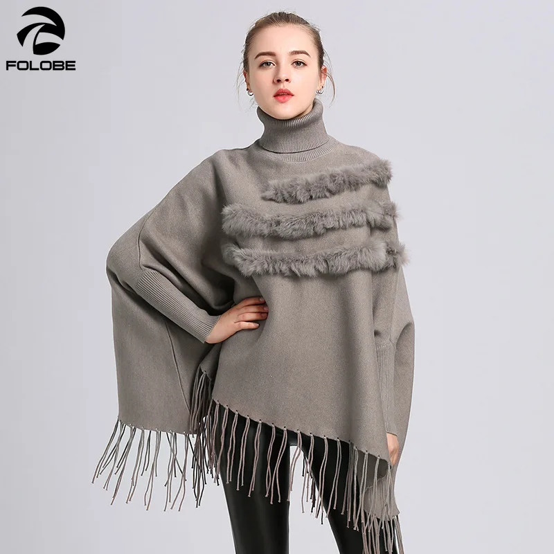 Autumn Winter Pullover Fashion Women Loose Batwing Sleeves Poncho Warm Knitted Plus Size Patchwork Faux Fur Tassel Sweater
Autumn Winter Pullover Fashion Women Loose Batwing Sleeves Poncho Warm Knitted Plus Size Patchwork Faux Fur Tassel Sweater
