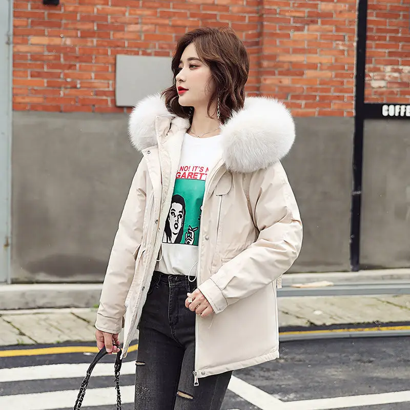 2020 Korean Winter Warm Parka Coat Faux Fur Coats Snow Wear Hood Down Cotton Thick Hooded Loose Women Jackets Ukraine
2020 Korean Winter Warm Parka Coat Faux Fur Coats Snow Wear Hood Down Cotton Thick Hooded Loose Women Jackets Ukraine