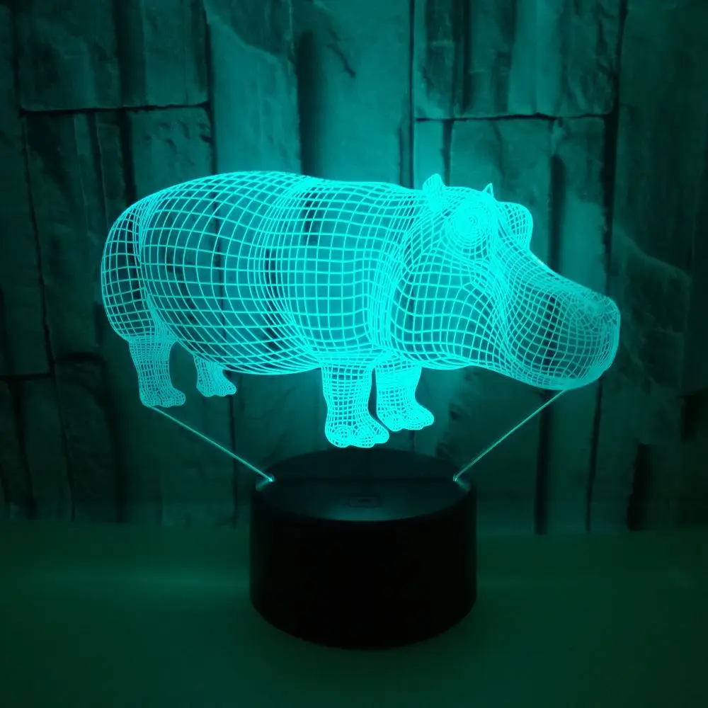 Hippo 3D Night Light Lamp Colorful USB 3d Visual Light Led Gift Children Bedroom Atmosphere Rhino Table Lamp Kids Bedside Lights
Hippo 3D Night Light Lamp Colorful USB 3d Visual Light Led Gift Children Bedroom Atmosphere Rhino Table Lamp Kids Bedside Lights