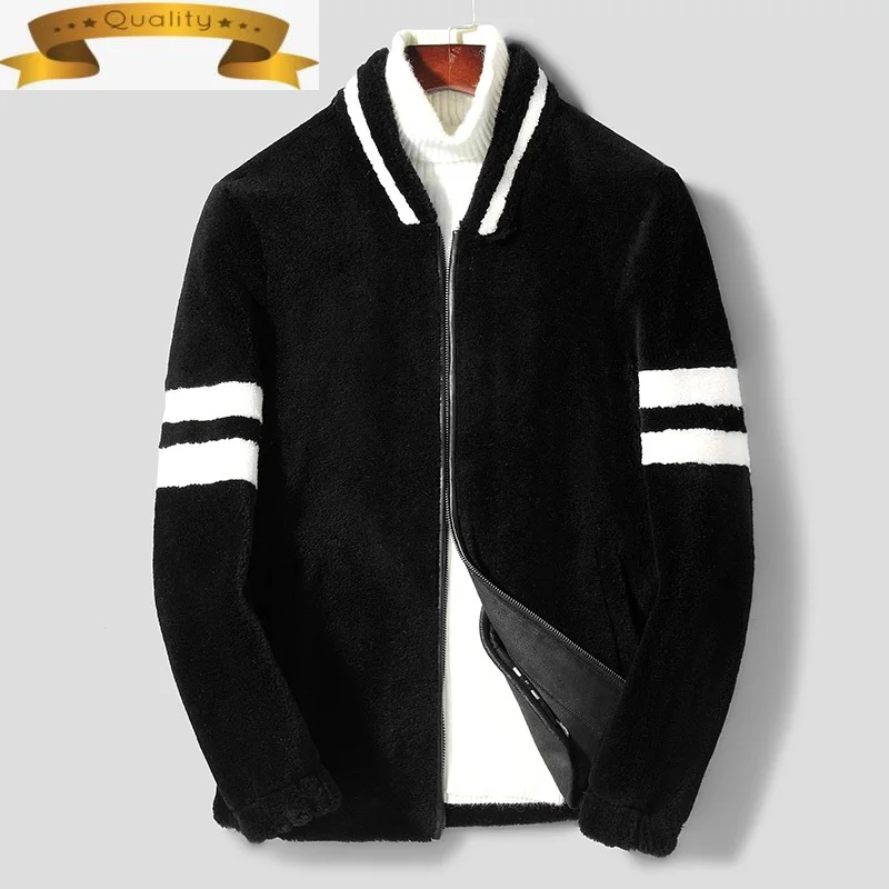 Coats 100% Autumn Wool Winter Jacket Men Real Fur Coat Short Sheep Shearing Bomber Jacket Men Korean Motorcycle Jackets Y101 KJ
Coats 100% Autumn Wool Winter Jacket Men Real Fur Coat Short Sheep Shearing Bomber Jacket Men Korean Motorcycle Jackets Y101 KJ