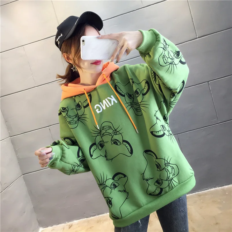 Lovely Cartoon Little Lion Print Hoodies Sweatshirt 2020 Winter Women Plush and Thicken Loose Oversized Pullover Casual Tops
Lovely Cartoon Little Lion Print Hoodies Sweatshirt 2020 Winter Women Plush and Thicken Loose Oversized Pullover Casual Tops