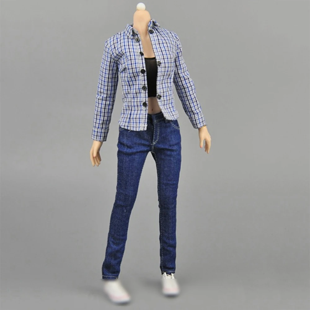 1/6 soldier model ZY5012 women's blue plaid denim suit suitable for 12 inch action figure body
1/6 soldier model ZY5012 women's blue plaid denim suit suitable for 12 inch action figure body
