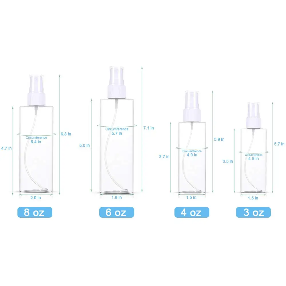 Artracyse 12PCS Empty Spray Bottles Thicken 100/120/200/250ml Transparent Mist Spray Bottle for Cleaning Solutions Hair Travel
Artracyse 12PCS Empty Spray Bottles Thicken 100/120/200/250ml Transparent Mist Spray Bottle for Cleaning Solutions Hair Travel