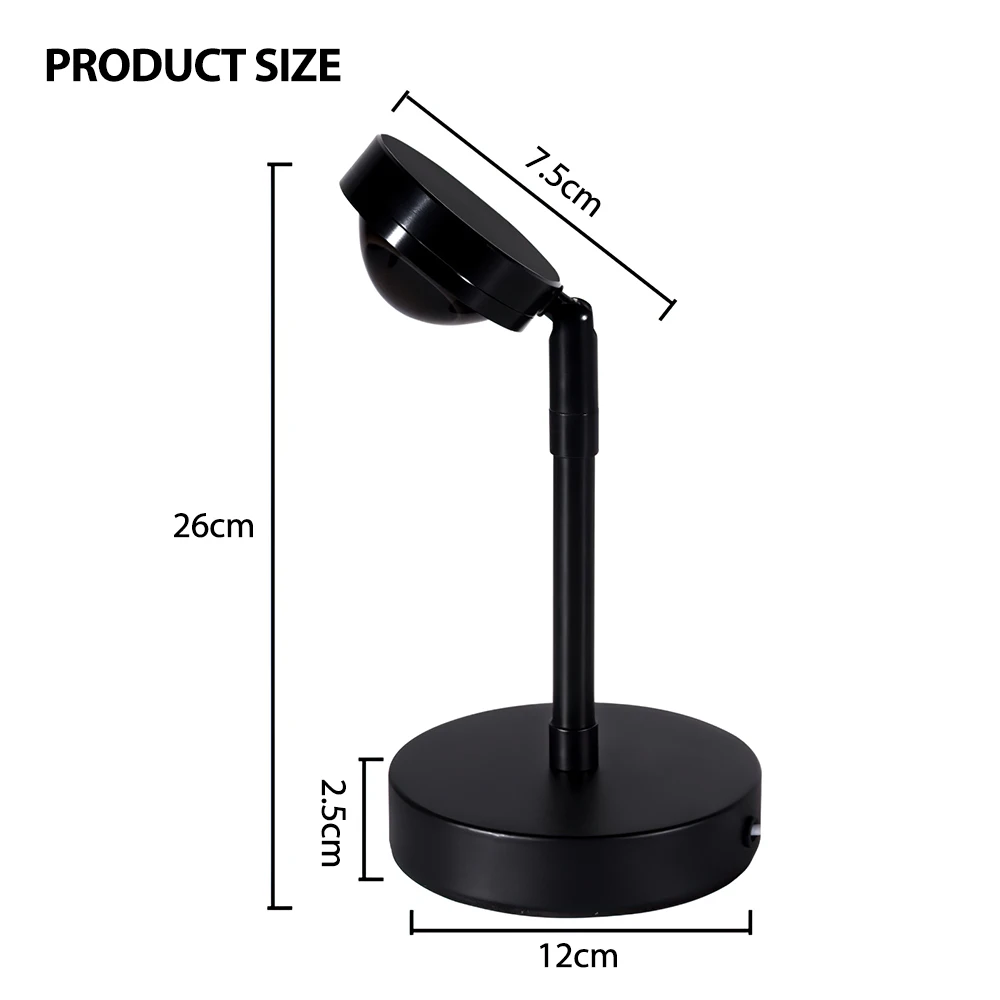USB Sunset Projector Lamp Led Night Light Rainbow Atmosphere Table Lamp for Home Bedroom Coffe shop Background Wall Decoration
USB Sunset Projector Lamp Led Night Light Rainbow Atmosphere Table Lamp for Home Bedroom Coffe shop Background Wall Decoration