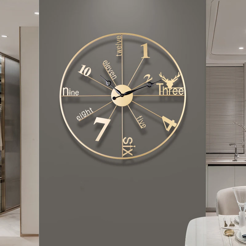 Nordic light luxury wall clock living room modern minimalist atmosphere clock personality creative art wall decoration clock
Nordic light luxury wall clock living room modern minimalist atmosphere clock personality creative art wall decoration clock