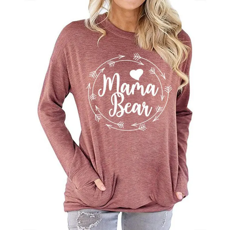 2020 cross border women's fashion bag sweater mama bear letter print loose round neck long sleeve T-shirt
2020 cross border women's fashion bag sweater mama bear letter print loose round neck long sleeve T-shirt