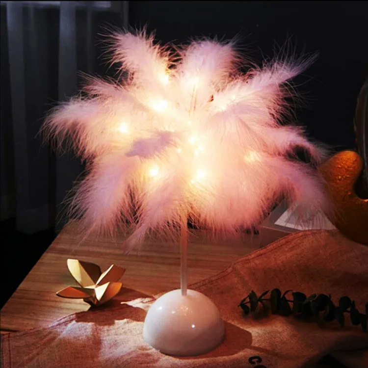 Fairy light Feather Table Lamp AA Battery Power DIY Creative Warm Light Tree Feather Lampshade Wedding Home Bedroom Decor
Fairy light Feather Table Lamp AA Battery Power DIY Creative Warm Light Tree Feather Lampshade Wedding Home Bedroom Decor