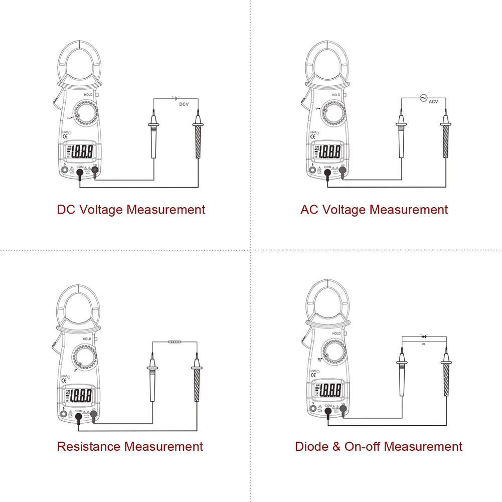 Multifunction Clamp Meters LCD Digital Multimeter Measurement AC/DC Voltage Tester Current Resistance High Quanlity Clamp Meters
Multifunction Clamp Meters LCD Digital Multimeter Measurement AC/DC Voltage Tester Current Resistance High Quanlity Clamp Meters