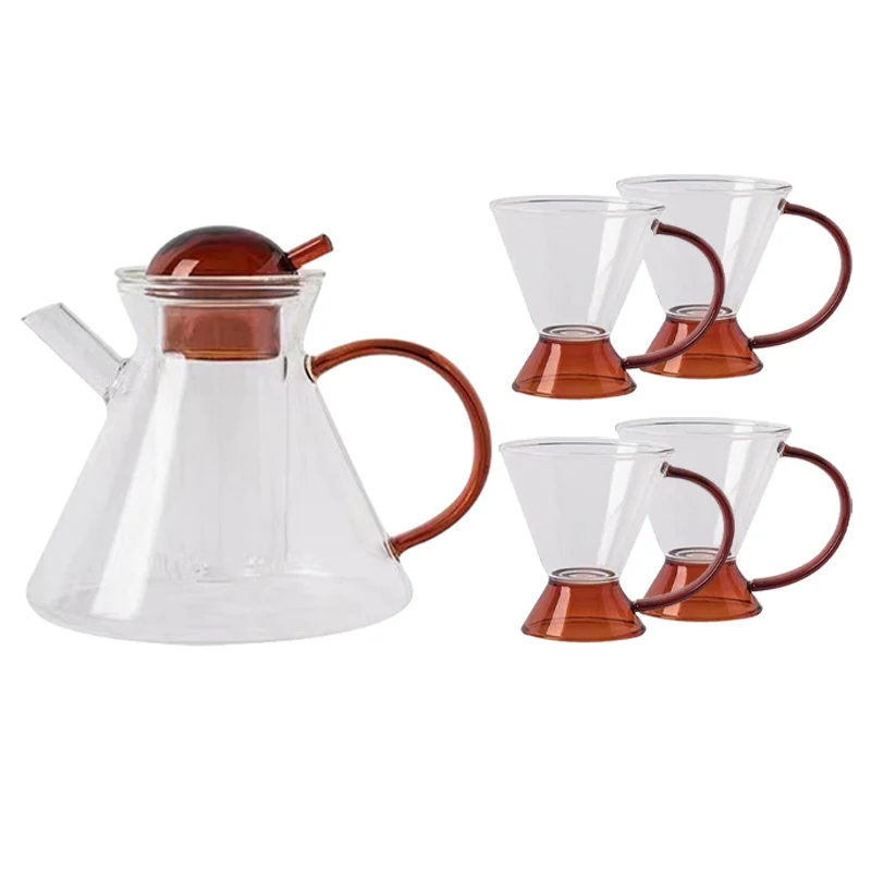 Transparent Glass Teapot With Filter High Borosilicate Tall Cup Wood Tray Two People Afternoon Drinkware Couple's Fruit Tea Mug
Transparent Glass Teapot With Filter High Borosilicate Tall Cup Wood Tray Two People Afternoon Drinkware Couple's Fruit Tea Mug