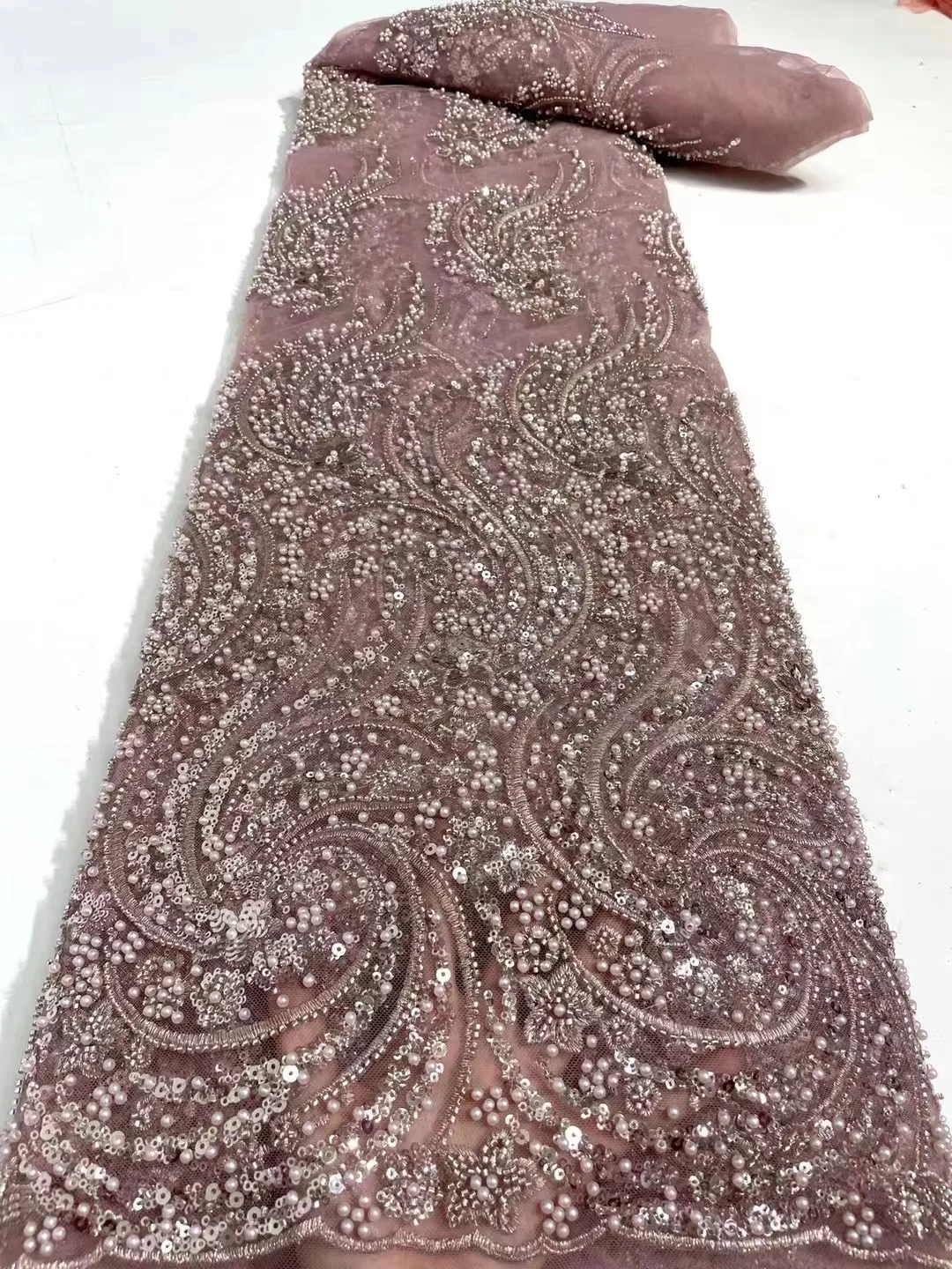 Heavy Beads Sequins Craft French Mesh Lace Fabric Tulle Embroidery Sewing Designer Supplies Banquet Party Wedding Dress 5 Yards
Heavy Beads Sequins Craft French Mesh Lace Fabric Tulle Embroidery Sewing Designer Supplies Banquet Party Wedding Dress 5 Yards