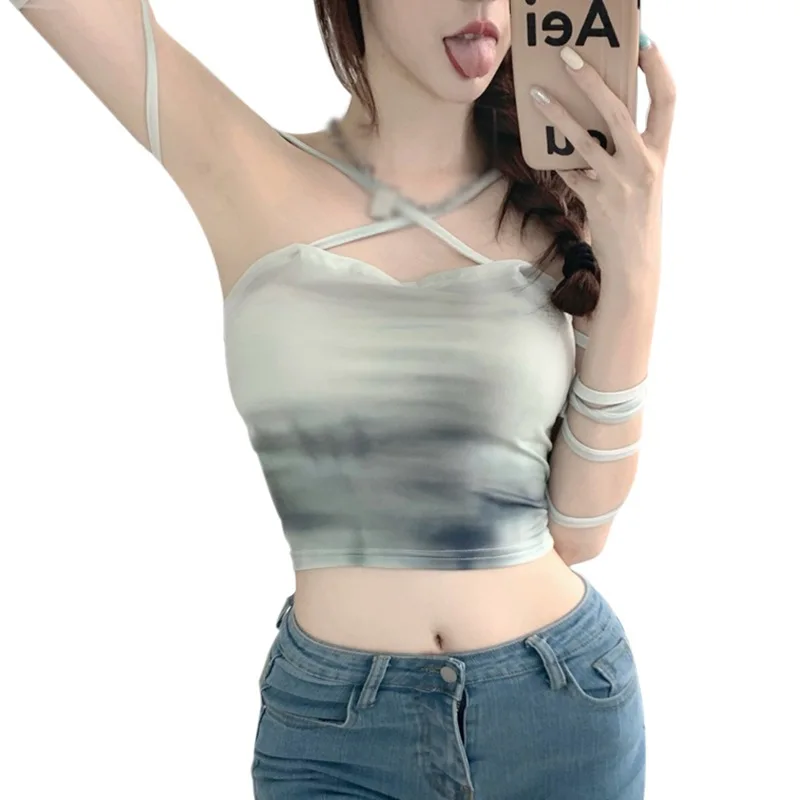 Women Sleeveless Camisole Tanks Tops Tie Dye Camis Summer Inside Halter Sexy Slim Vest
Women Sleeveless Camisole Tanks Tops Tie Dye Camis Summer Inside Halter Sexy Slim Vest