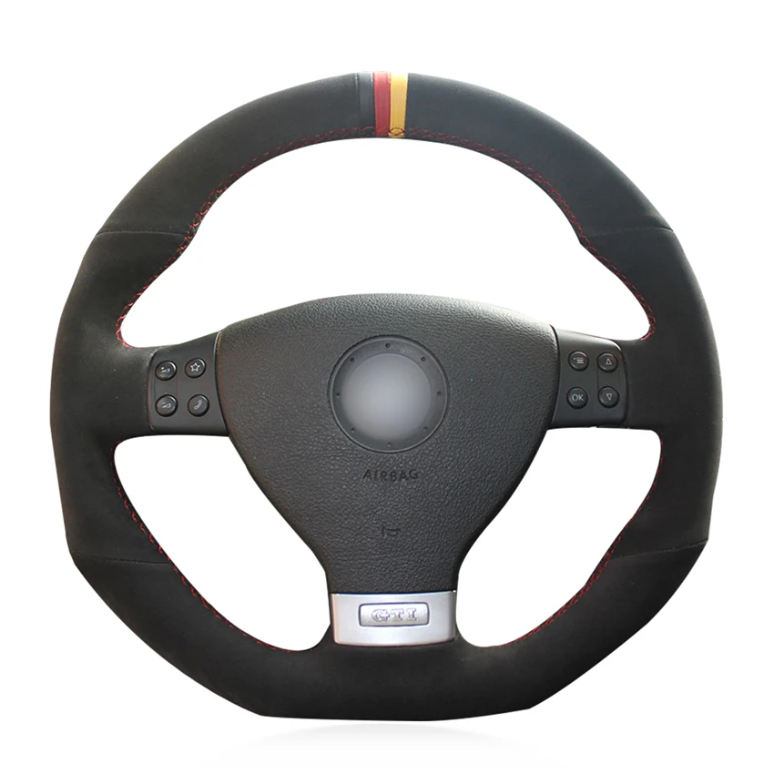Black Suede Hand-stitched Car Steering Wheel Cover for Volkswagen Golf 5 Mk5 GTI VW Golf 5 R32 Passat R GT 2005
Black Suede Hand-stitched Car Steering Wheel Cover for Volkswagen Golf 5 Mk5 GTI VW Golf 5 R32 Passat R GT 2005
