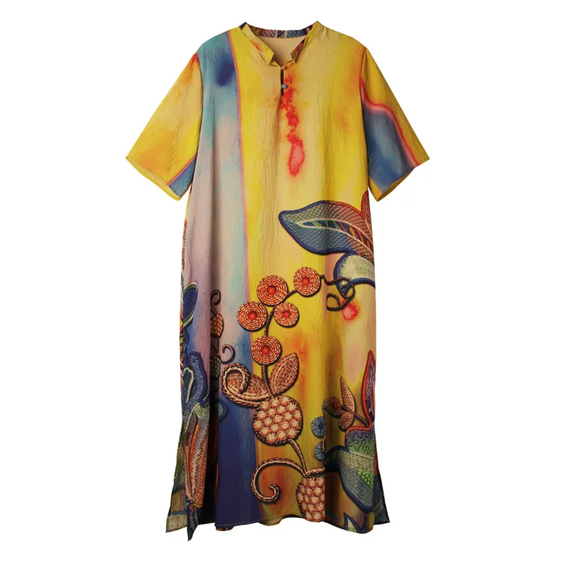 VKBN News Summer Dress Women Mandarin Collar Plus Size Women Printing Loose Fashion Short Sleeve Female Long Dress
VKBN News Summer Dress Women Mandarin Collar Plus Size Women Printing Loose Fashion Short Sleeve Female Long Dress