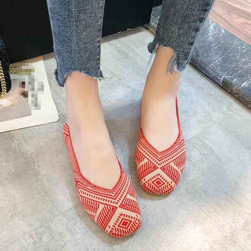 2020 Plus Size Spring New Ballet Flats Women Square Toe Knit Fabric Loafers Breathable Flat Heel Drive Shoes Driving Sneaker
2020 Plus Size Spring New Ballet Flats Women Square Toe Knit Fabric Loafers Breathable Flat Heel Drive Shoes Driving Sneaker