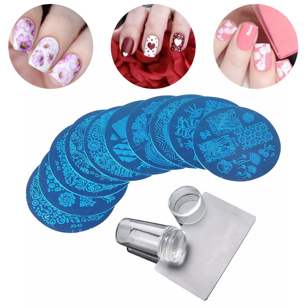 1set Nail Art Stamp 10 Style Pattern Plate Nail Paint Polish Gel Stamping Kit Template Tools Nail Transparent Printing Templates
1set Nail Art Stamp 10 Style Pattern Plate Nail Paint Polish Gel Stamping Kit Template Tools Nail Transparent Printing Templates