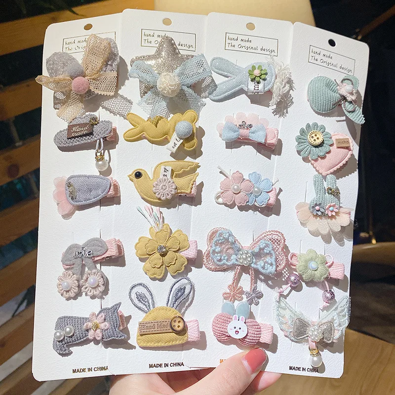 5PCS children's hairpin set cute fabric net yarn bow hair accessories Korean baby headdress baby gift card 2021
5PCS children's hairpin set cute fabric net yarn bow hair accessories Korean baby headdress baby gift card 2021