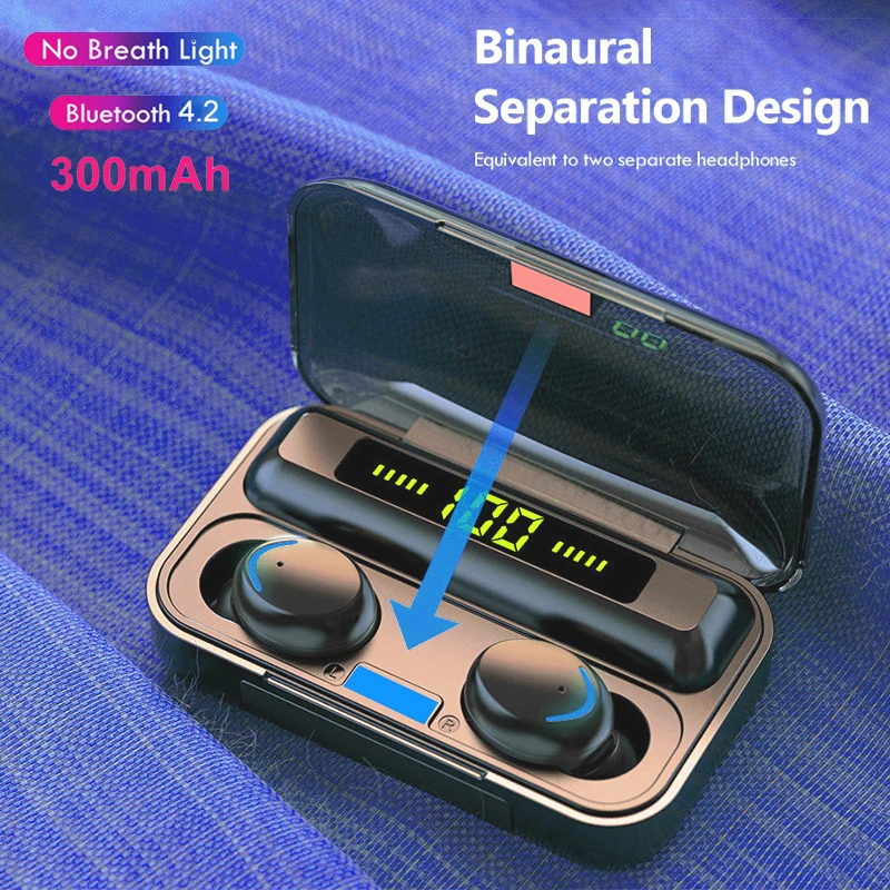 New TWS F9 Bluetooth 5.0 Wireless Headsets Sport Touch Mini Earphones Stereo Headphones 2000mAh Charging Case With box Earbuds
New TWS F9 Bluetooth 5.0 Wireless Headsets Sport Touch Mini Earphones Stereo Headphones 2000mAh Charging Case With box Earbuds