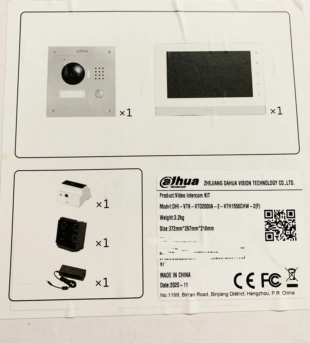 Dahua VTK-VTO2000A-2-VTH1550CHW-2(F) IP 2-Wire Surface Mount Kit HD CMOS Camera 800×480 2-Door control Intercoms kit | Безопасность и
