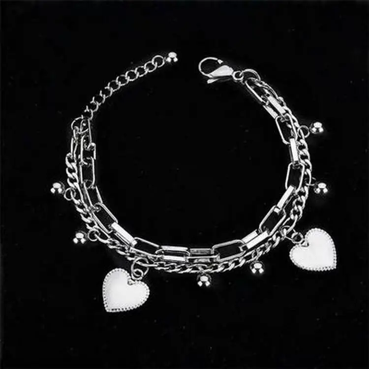 New Fashion Bracelet Korean Fashion Hip Hop Bracelet Fashion Street Photo Accessories Cool Double Bracelets for Women 2021
New Fashion Bracelet Korean Fashion Hip Hop Bracelet Fashion Street Photo Accessories Cool Double Bracelets for Women 2021