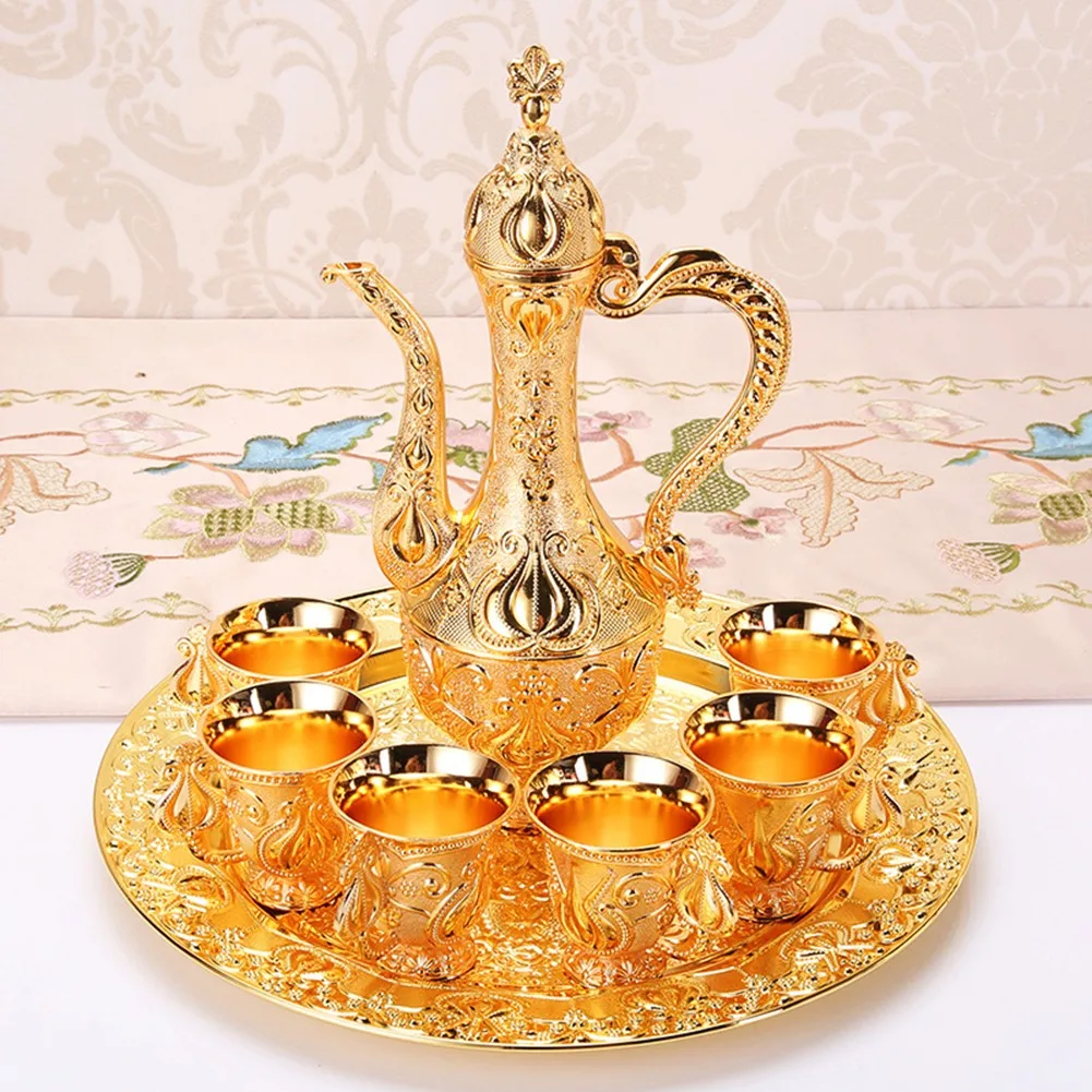 6*Wine Cup 1*Wine Pot 1*Tray Tableware Set Vintage EU Style For Cabinet Ornament Wedding Party Home Decoration Accessories
6*Wine Cup 1*Wine Pot 1*Tray Tableware Set Vintage EU Style For Cabinet Ornament Wedding Party Home Decoration Accessories