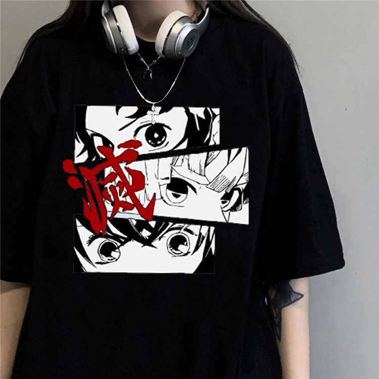 Harajuku T-shirt Aesthetic Goth Punk Cartoon Short-sleeved O-neck Top Women's Summer Loose Demon Slayer Shirt Oversized Clothing
Harajuku T-shirt Aesthetic Goth Punk Cartoon Short-sleeved O-neck Top Women's Summer Loose Demon Slayer Shirt Oversized Clothing