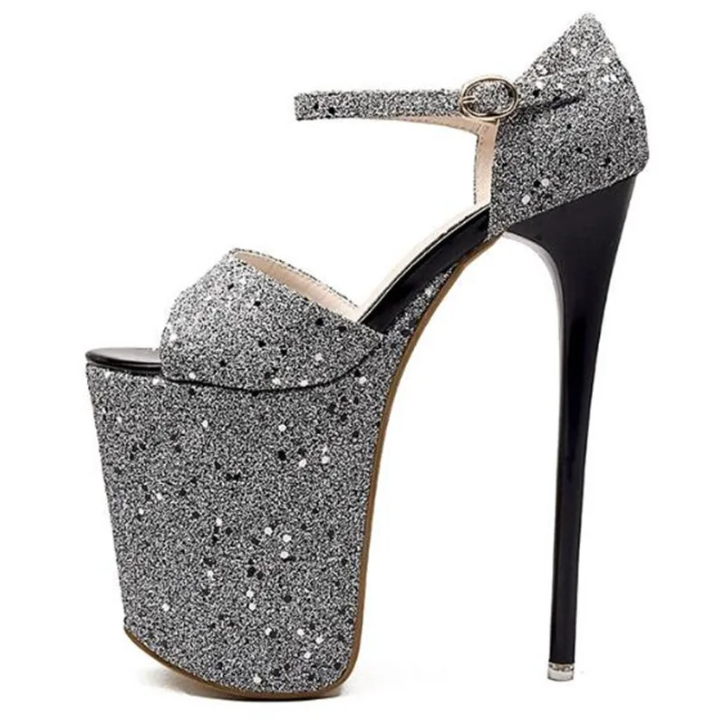Women Pumps 20CM Thin High Heels Silver Sexy Sequined Cloth Buckle Strap Peep Toe Dress Sexy Party Wedding Bling shoes for women
Women Pumps 20CM Thin High Heels Silver Sexy Sequined Cloth Buckle Strap Peep Toe Dress Sexy Party Wedding Bling shoes for women