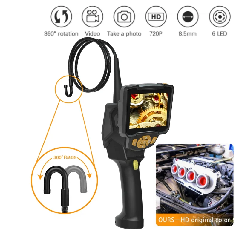360 Degree Rotation Automotive Endoscope Camera 8mm Flexible Steering Drain Sewer Car Engine Inspection Borescope
360 Degree Rotation Automotive Endoscope Camera 8mm Flexible Steering Drain Sewer Car Engine Inspection Borescope