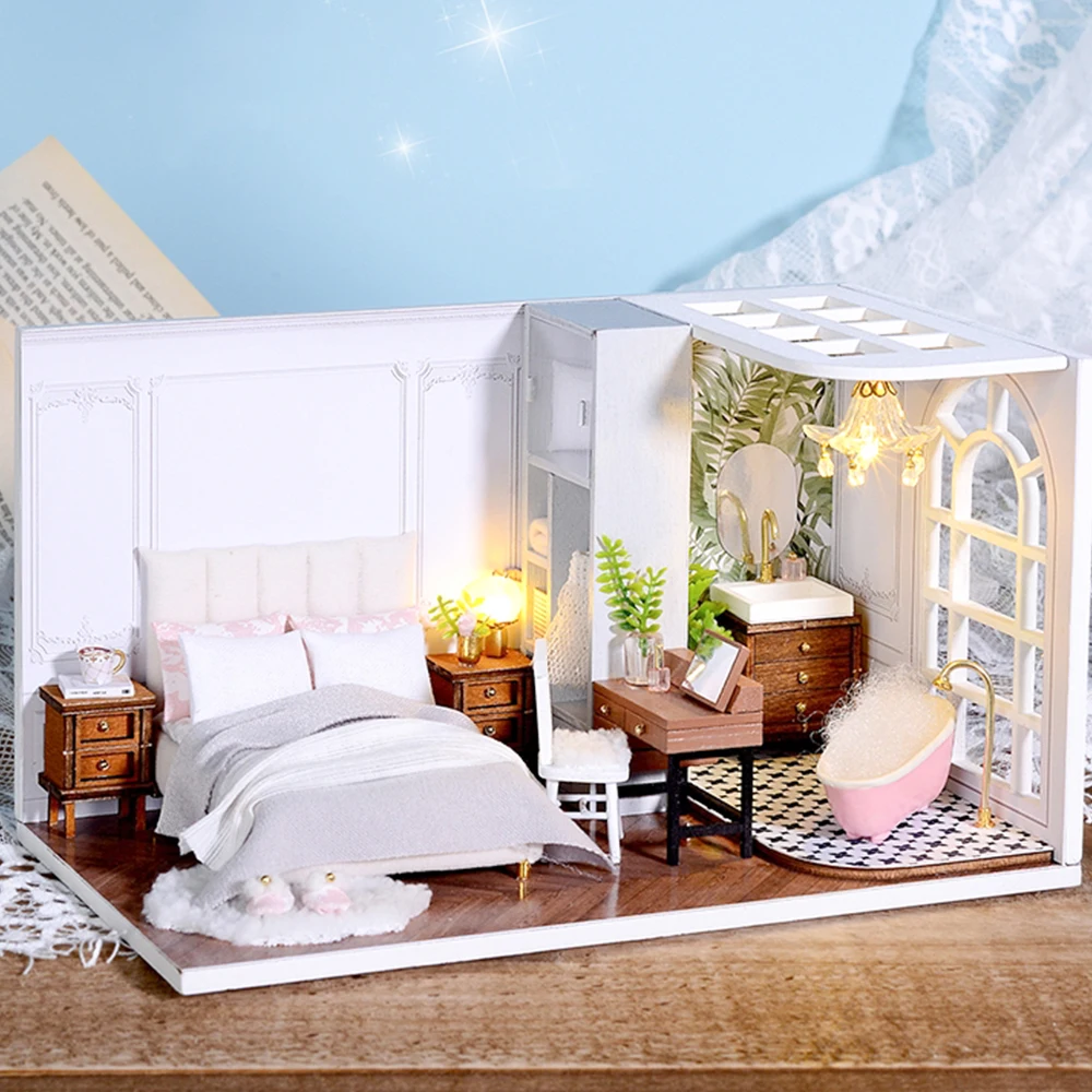 DIY DollHouse Kit Wooden Doll Houses Miniature Dollhouse Furniture Kit With LED Toys For Children Christmas Gift QT11
DIY DollHouse Kit Wooden Doll Houses Miniature Dollhouse Furniture Kit With LED Toys For Children Christmas Gift QT11
