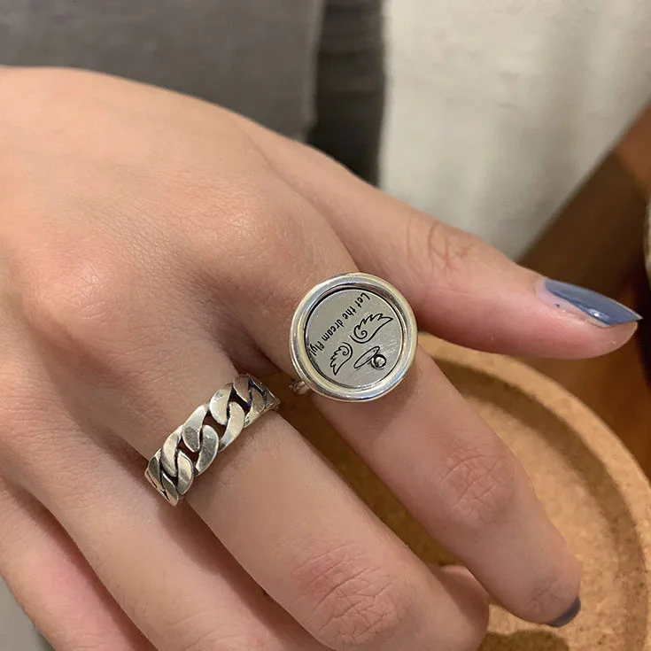 Angel Wings Fashion Finger Rings For Women Elegant Vintage Silver Color Big Round Ring Jewerly Korean Girls Cool Jewelries
Angel Wings Fashion Finger Rings For Women Elegant Vintage Silver Color Big Round Ring Jewerly Korean Girls Cool Jewelries