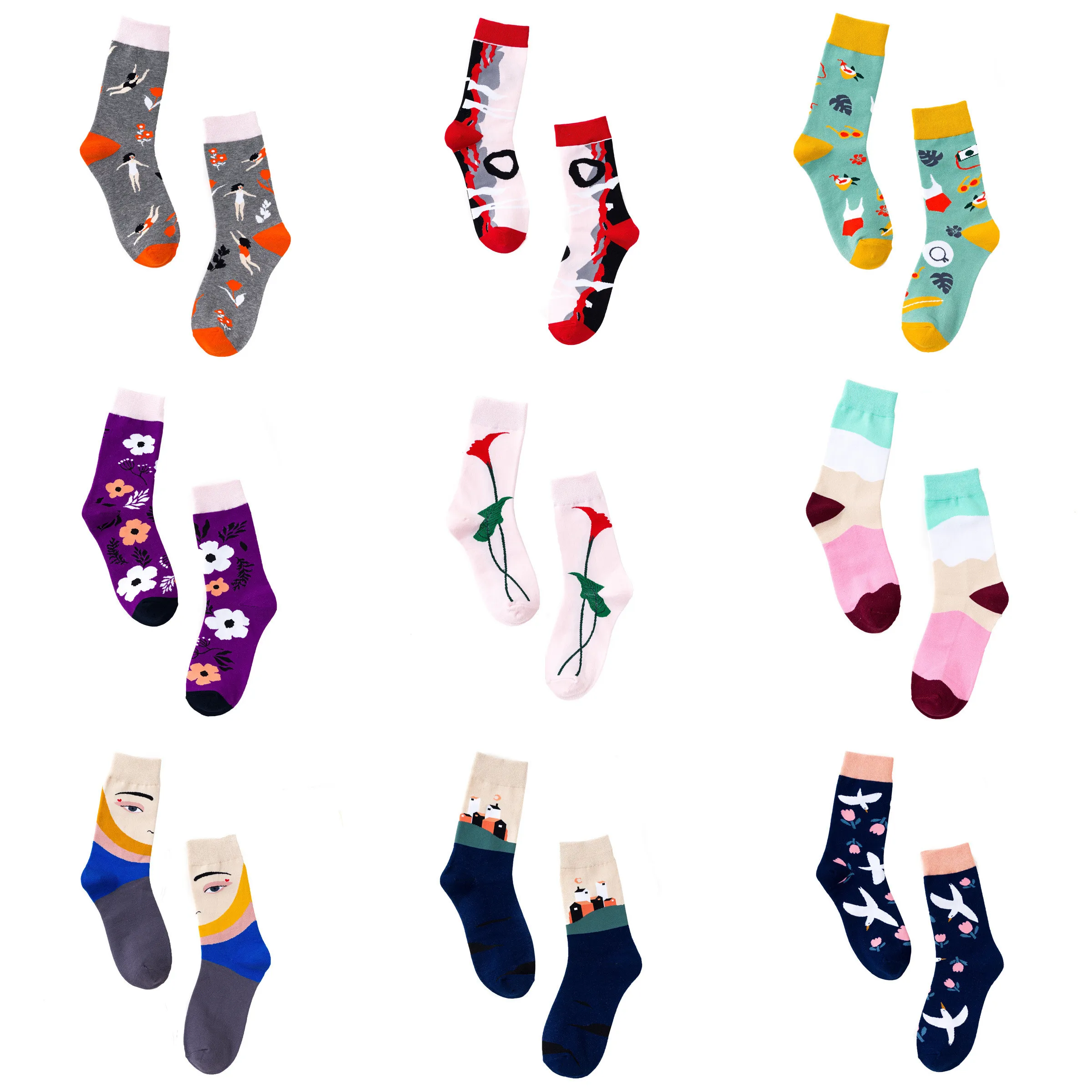 Happy Fashion Colorful Graffiti Women Socks ins Funny Cotton Crew Socks Women Novelty Cartoon Gift for Spring Autumn Winter
Happy Fashion Colorful Graffiti Women Socks ins Funny Cotton Crew Socks Women Novelty Cartoon Gift for Spring Autumn Winter