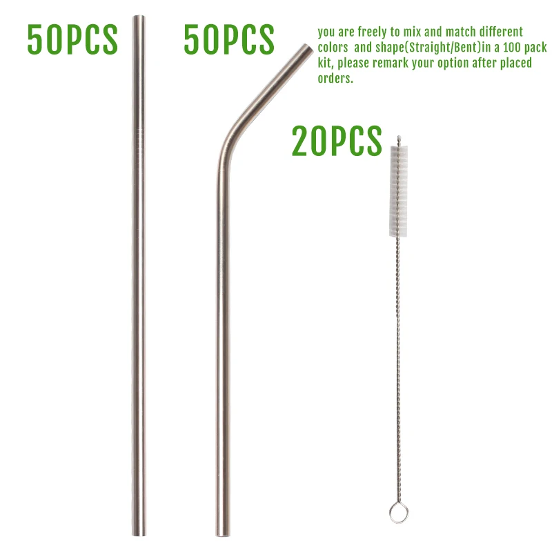 100 Packs Whole Sale Best Reusable Metal Drinking Stainless Steel Straw with Cleaning Brush for Bottle Hydro Flask Gift
100 Packs Whole Sale Best Reusable Metal Drinking Stainless Steel Straw with Cleaning Brush for Bottle Hydro Flask Gift