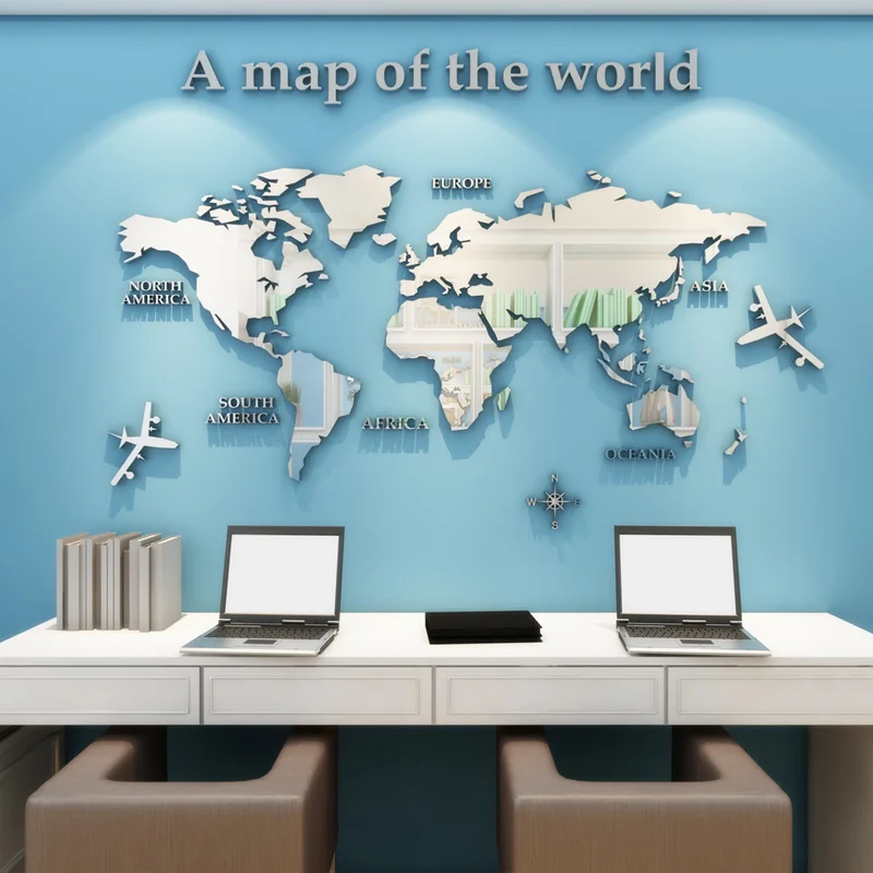 European World Map Wall Sticker Crystal Mirror Acrylic 3D for Office Home TV Background Decor Youth Living Room Mural Decals
European World Map Wall Sticker Crystal Mirror Acrylic 3D for Office Home TV Background Decor Youth Living Room Mural Decals