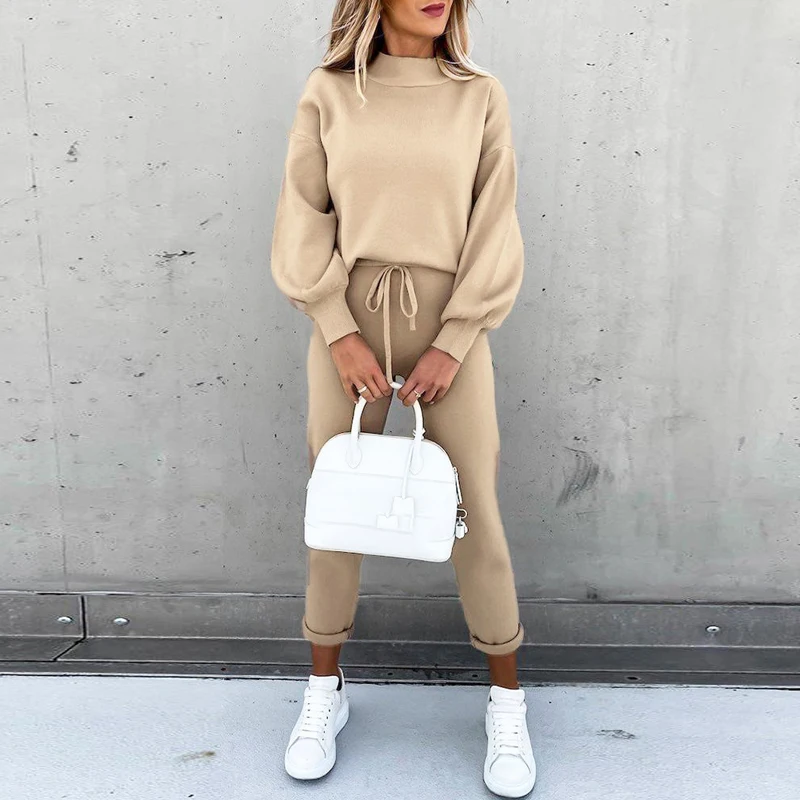 Women Casual Solid Two Pieces Suit Autumn Spring Long Sleeve Pants Sportswear Set Tracksuit Sweatshirt Woman Set High Collar
Women Casual Solid Two Pieces Suit Autumn Spring Long Sleeve Pants Sportswear Set Tracksuit Sweatshirt Woman Set High Collar
