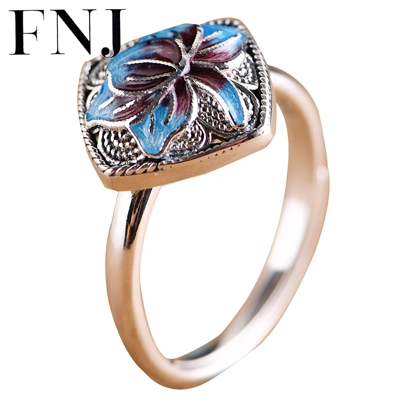 FNJ enameling Lotus Ring 925 Silver Original Pure S925 Sterling Silver Rings for Women Jewelry Open Adjustable Flower
FNJ enameling Lotus Ring 925 Silver Original Pure S925 Sterling Silver Rings for Women Jewelry Open Adjustable Flower