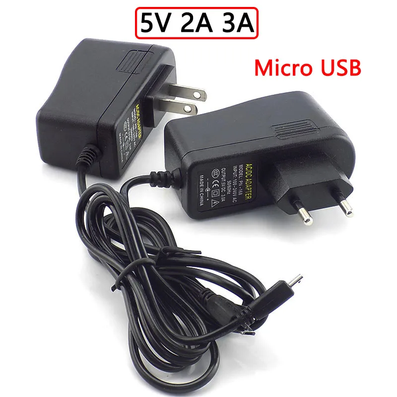 5 в адаптер питания 2A 3A Micro USB зарядное устройство для Raspberry PI 3 Zero модель B +