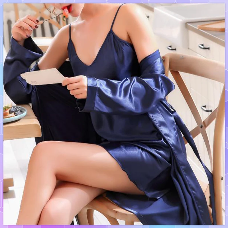 2 Piece Set Women Silk Kimono Robes Sexy Lingerie Women Wedding Party Bridesmaid Robe Satin Nightgown Bathrobe Pajama Sets
2 Piece Set Women Silk Kimono Robes Sexy Lingerie Women Wedding Party Bridesmaid Robe Satin Nightgown Bathrobe Pajama Sets