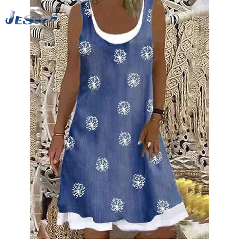 Bohemian Sleeveless Dresses For Ladies Casual Dandelions Printed Summer Beach Dress Vintage Plus Sizes Mini Dress mujer Vestidos
Bohemian Sleeveless Dresses For Ladies Casual Dandelions Printed Summer Beach Dress Vintage Plus Sizes Mini Dress mujer Vestidos