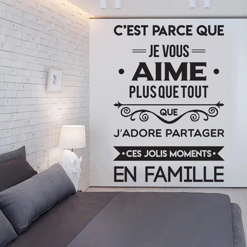 Wall Decals Ç'est Parce Que Je Vous Aime French Quotes Mural Vinyl Bedroom Livingroom Stickers Decoration Wallpaper RU2392
Wall Decals Ç'est Parce Que Je Vous Aime French Quotes Mural Vinyl Bedroom Livingroom Stickers Decoration Wallpaper RU2392