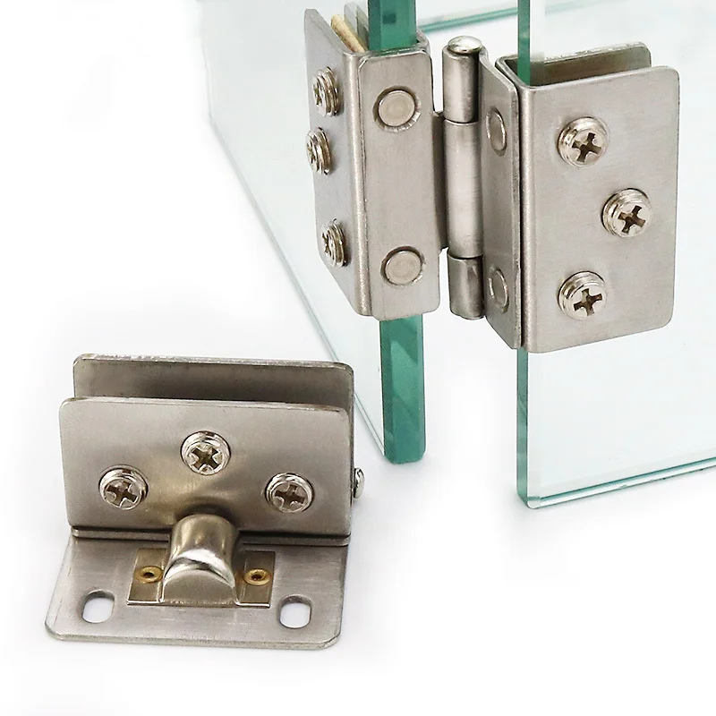 Stainless steel glass door hinge bisagra Punch-free 90 Degree glass clips clamps for Jewelry display cabinet fastener hardware 
Stainless steel glass door hinge bisagra Punch-free 90 Degree glass clips clamps for Jewelry display cabinet fastener hardware