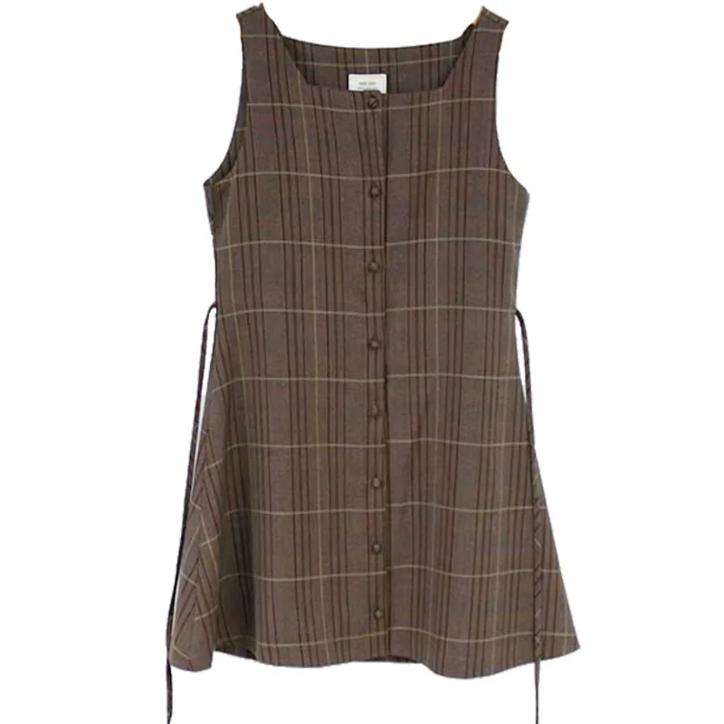 Women Korea Japanese Style Design Retro Vintage Plaid Button Shirt Dress Cute Mini New Year Date Dresses Sleeveless Vest
Women Korea Japanese Style Design Retro Vintage Plaid Button Shirt Dress Cute Mini New Year Date Dresses Sleeveless Vest