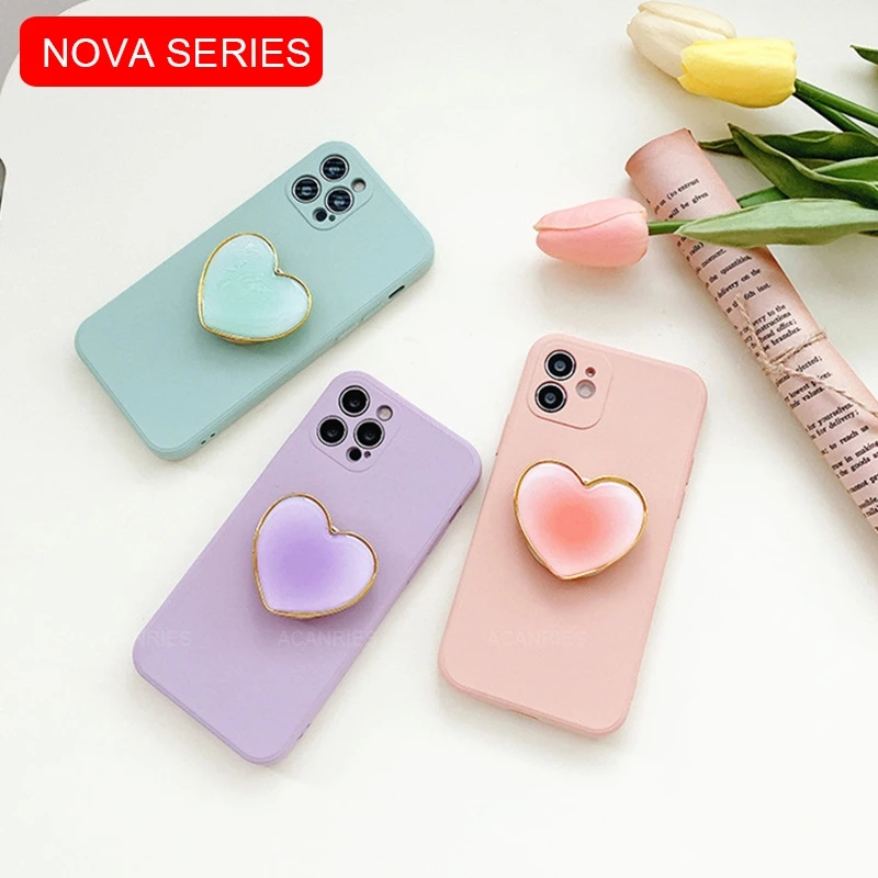 Чехол держатель для телефона из жидкого силикона Huawei nova 5 T t 3 3i nova5t nova3i nova3|Бамперы|