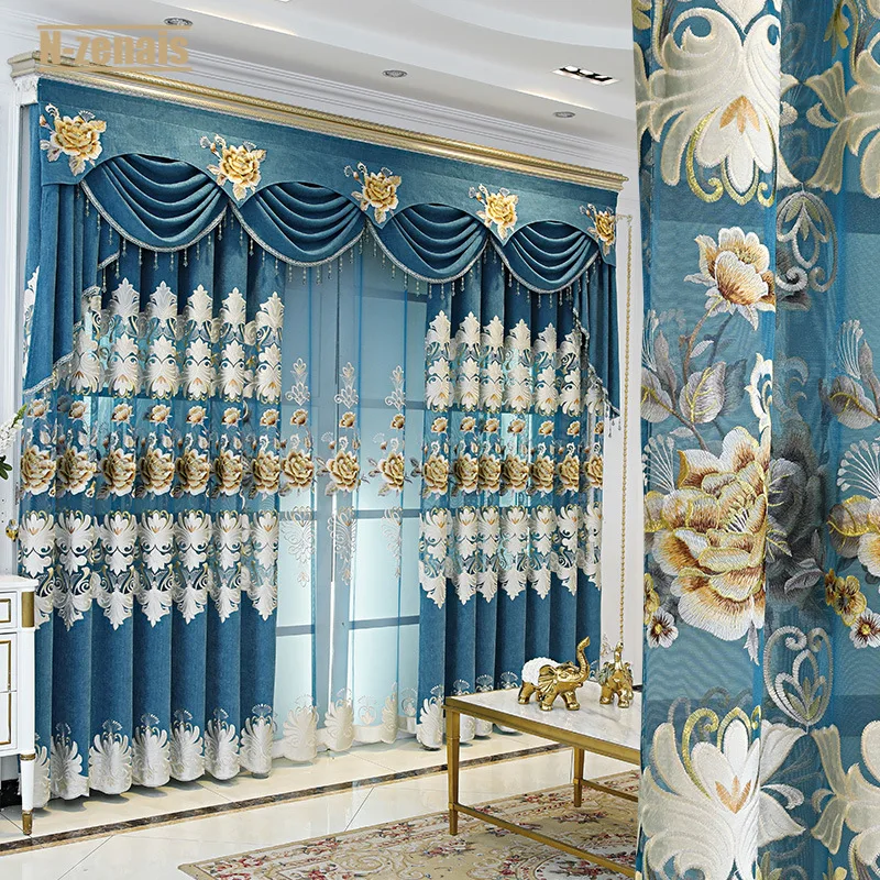 European Style Luxury Wine Red Blue Elegant Embroidered Curtains For Living Room Windows Bedroom Hotel Apartment Custom Curtains
European Style Luxury Wine Red Blue Elegant Embroidered Curtains For Living Room Windows Bedroom Hotel Apartment Custom Curtains