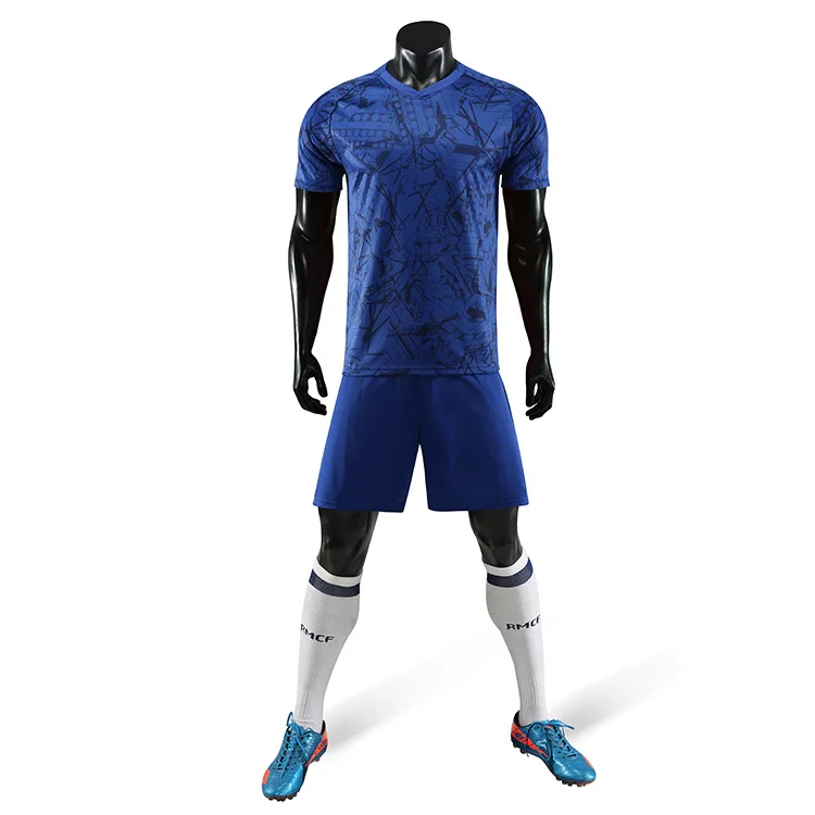 MEN'S T-SHIRT Adult Kids Soccer Jerseys Football sets Custom Short Sleeves blue Shirt Shorts Team Training Uniforms | Мужская одежда