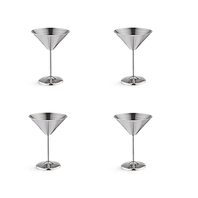 Stainless Steel Martini Glasses Set of 4, 8 Oz Metal Cocktail Glasses, Unbreakable, Durable, Mirror Polished Finish
Stainless Steel Martini Glasses Set of 4, 8 Oz Metal Cocktail Glasses, Unbreakable, Durable, Mirror Polished Finish