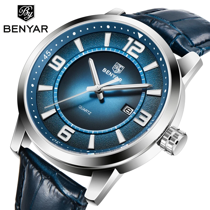 BENYAR 5168 Men Luxury Wristwatch Genuine Leather Strap Business Date Male Clock Men's Dress Waterproof Quartz Watch
BENYAR 5168 Men Luxury Wristwatch Genuine Leather Strap Business Date Male Clock Men's Dress Waterproof Quartz Watch