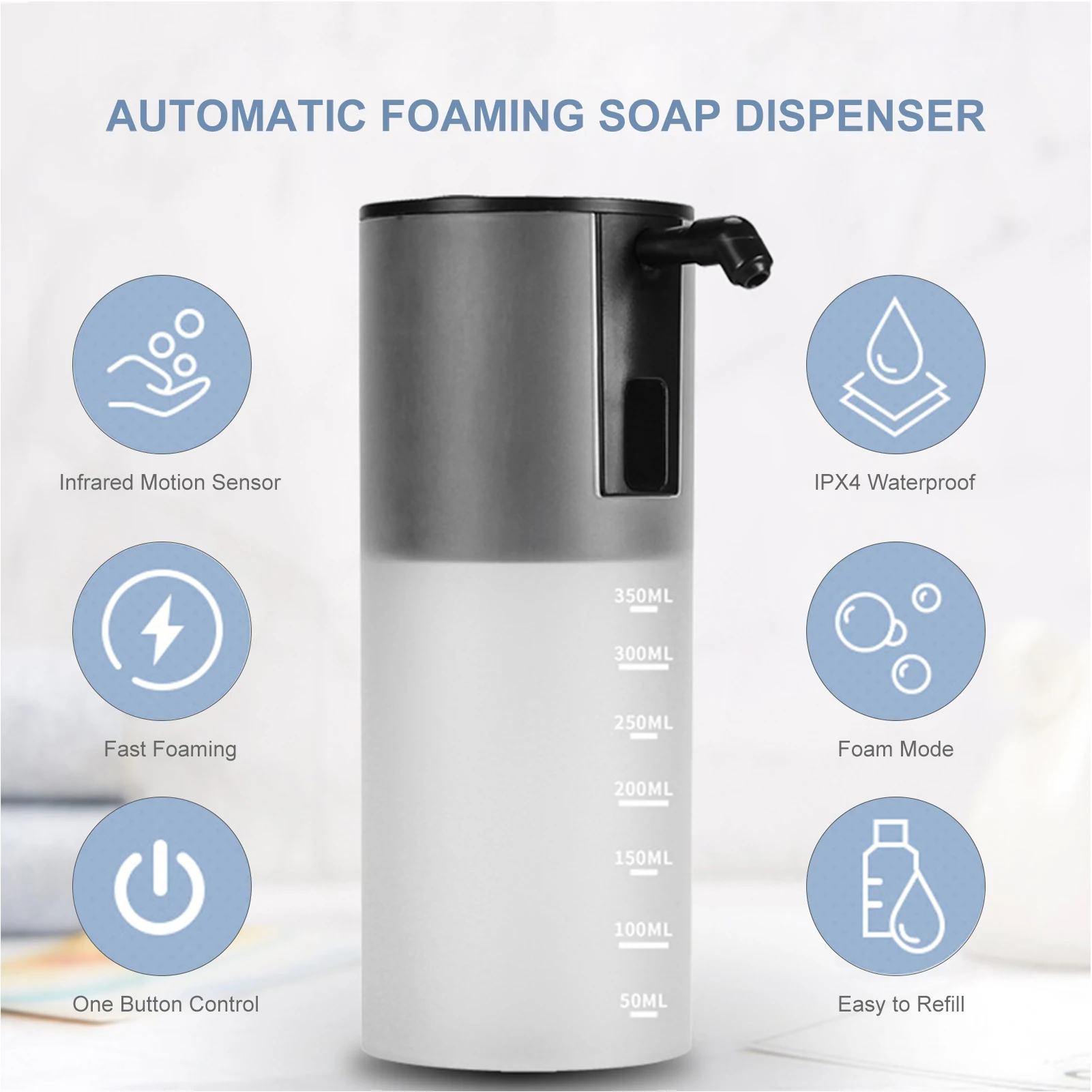 Hands Free Automatic Foaming Soap Dispenser Hand Free Smart Sensor Soap Touchless Dispenser Pump For Kitchen Bathroom
Hands Free Automatic Foaming Soap Dispenser Hand Free Smart Sensor Soap Touchless Dispenser Pump For Kitchen Bathroom