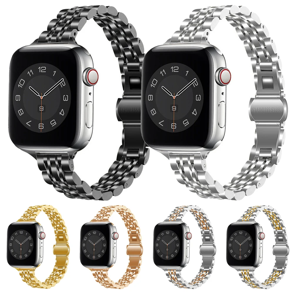 Тонкий ремешок из нержавеющей стали для IWatch Series 7 6 SE 5 4 3, металлический браслет для часов Apple Watch 44/40/42/41/45 мм, женский браслет
Тонкий ремешок из нержавеющей стали для IWatch Series 7 6 SE 5 4 3, металлический браслет для часов Apple Watch 44/40/42/41/45 мм, женский браслет