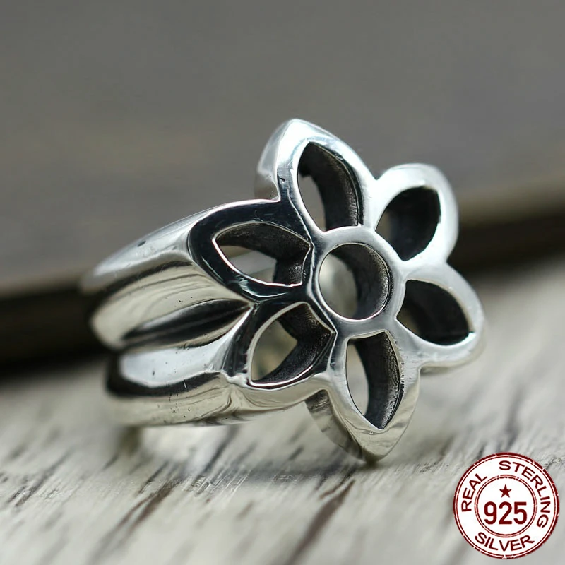100% sterling silver ring personalized fashion jewelry punk retro style cherry blossom simple and generous shape 2018 new love
100% sterling silver ring personalized fashion jewelry punk retro style cherry blossom simple and generous shape 2018 new love