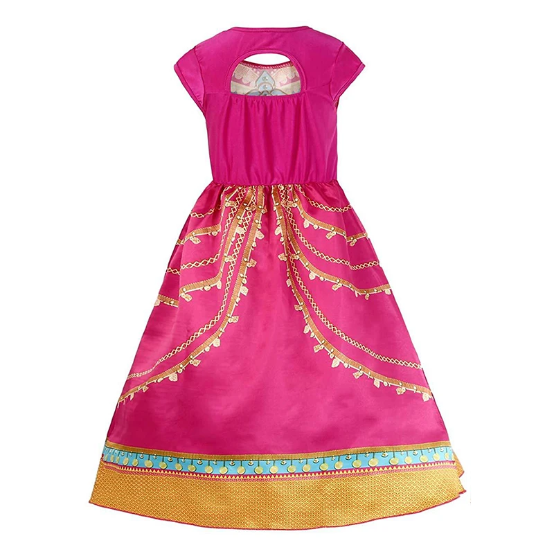 Жасмин платье принцессы для девочек Аладдин Рождество великолепные розовые